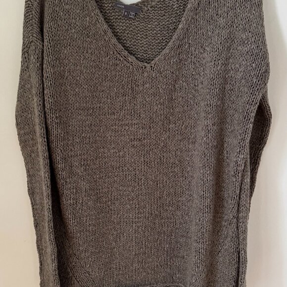Vince Wool Alpaca Taupe Oversized Knit Sweater - Picture 1 of 12